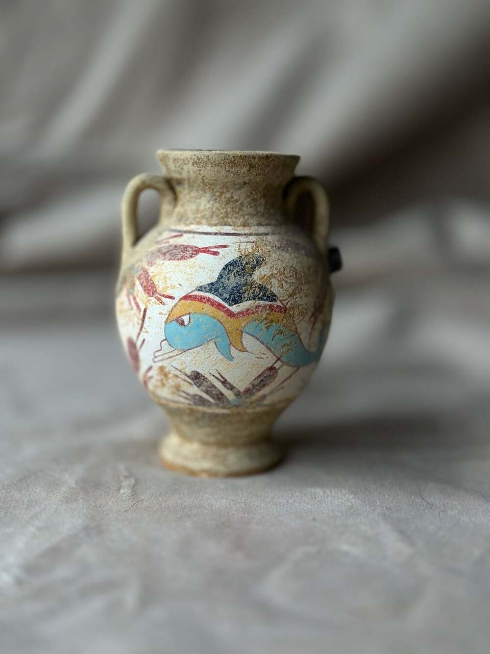 Minoan Period Ceramic Oinochoe Mastophoros -Hand Painted Greek Vase Australia